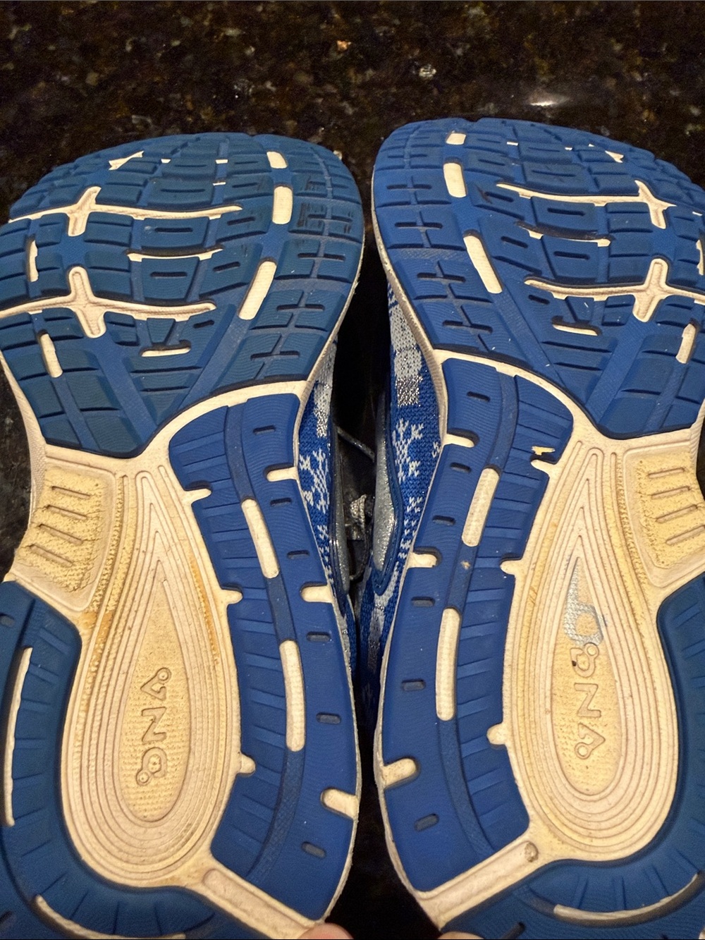 Brooks Blue Knit Sneakers with Cream Accents - Picture 4 of 4